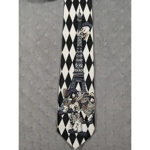 Vintage 90s Looney Tunes Paris Eiffel Tower Harlequin Tie Bugs Bunny Tweety Tas